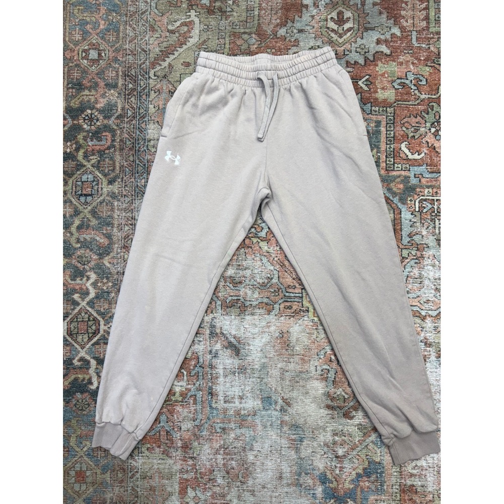 Under Armour Rival Fleece Joggers Taupe Tan Sweatpants-Medium